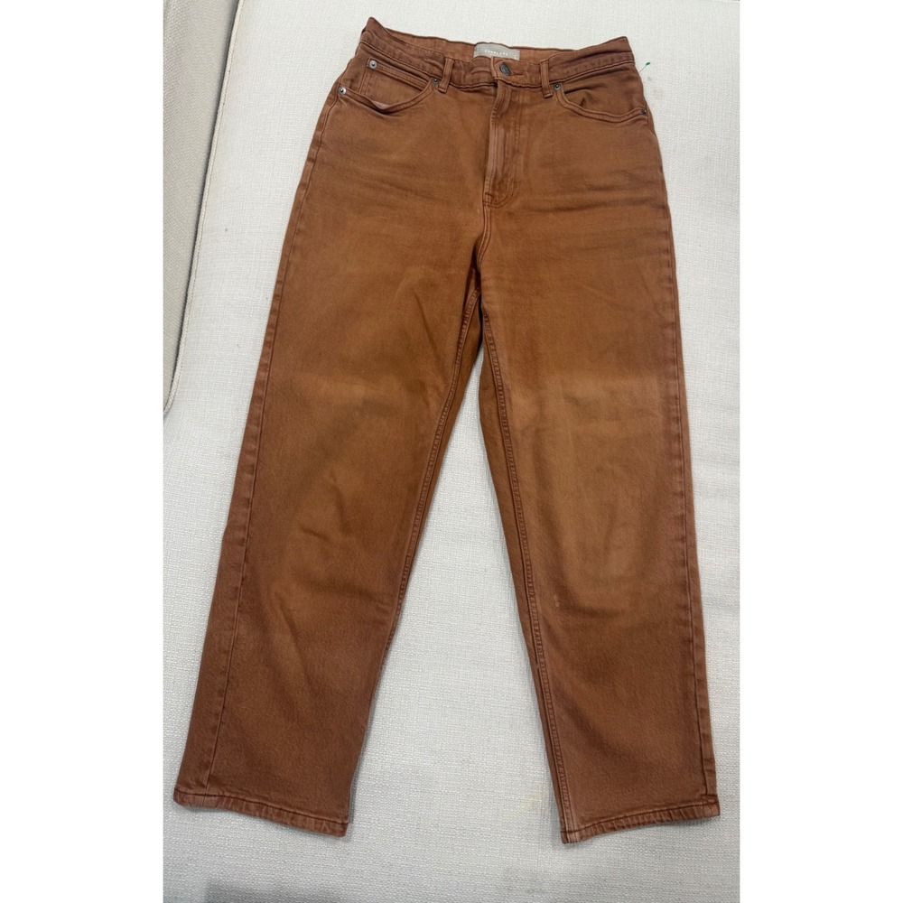 Everlane Straight Leg Jeans in Rust Brown